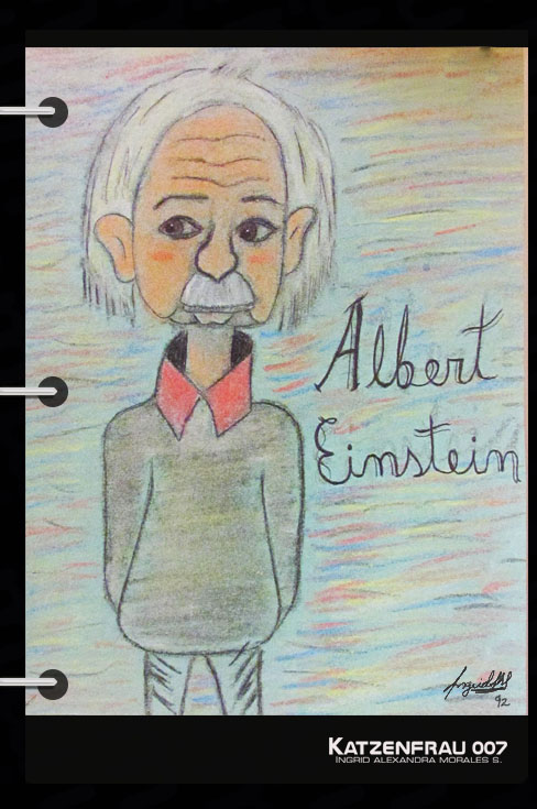 Ilustración Albert Einstein post