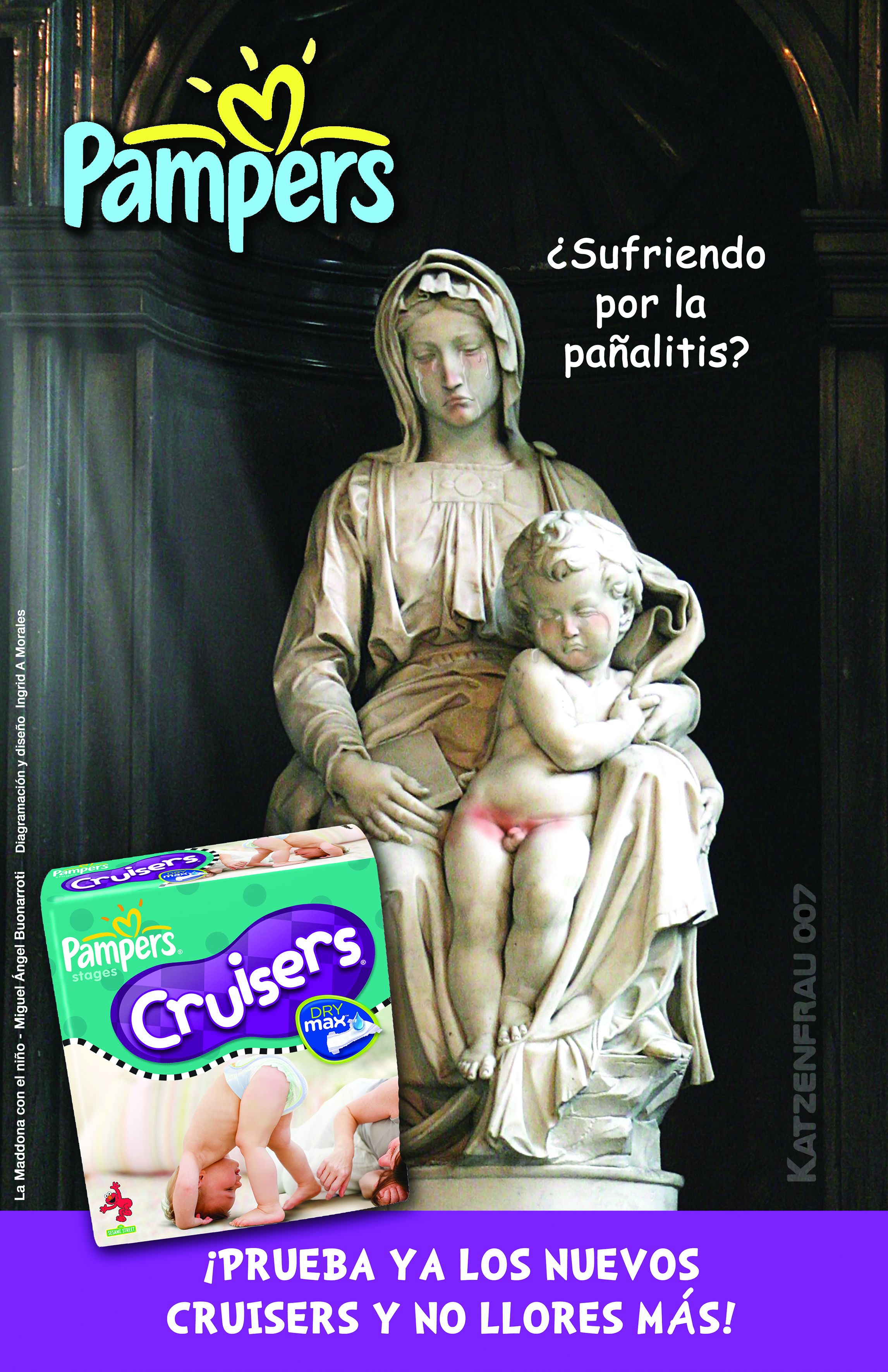 Pampers, afiche de curso - student project - Ingrid A Morales S