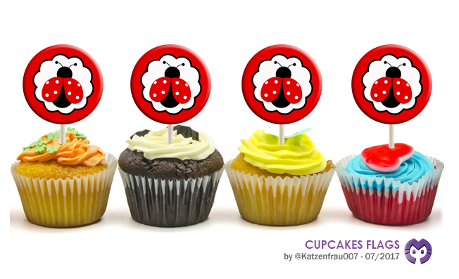 ponquecitos con banderines - cupcakes flags by Katzenfrau007