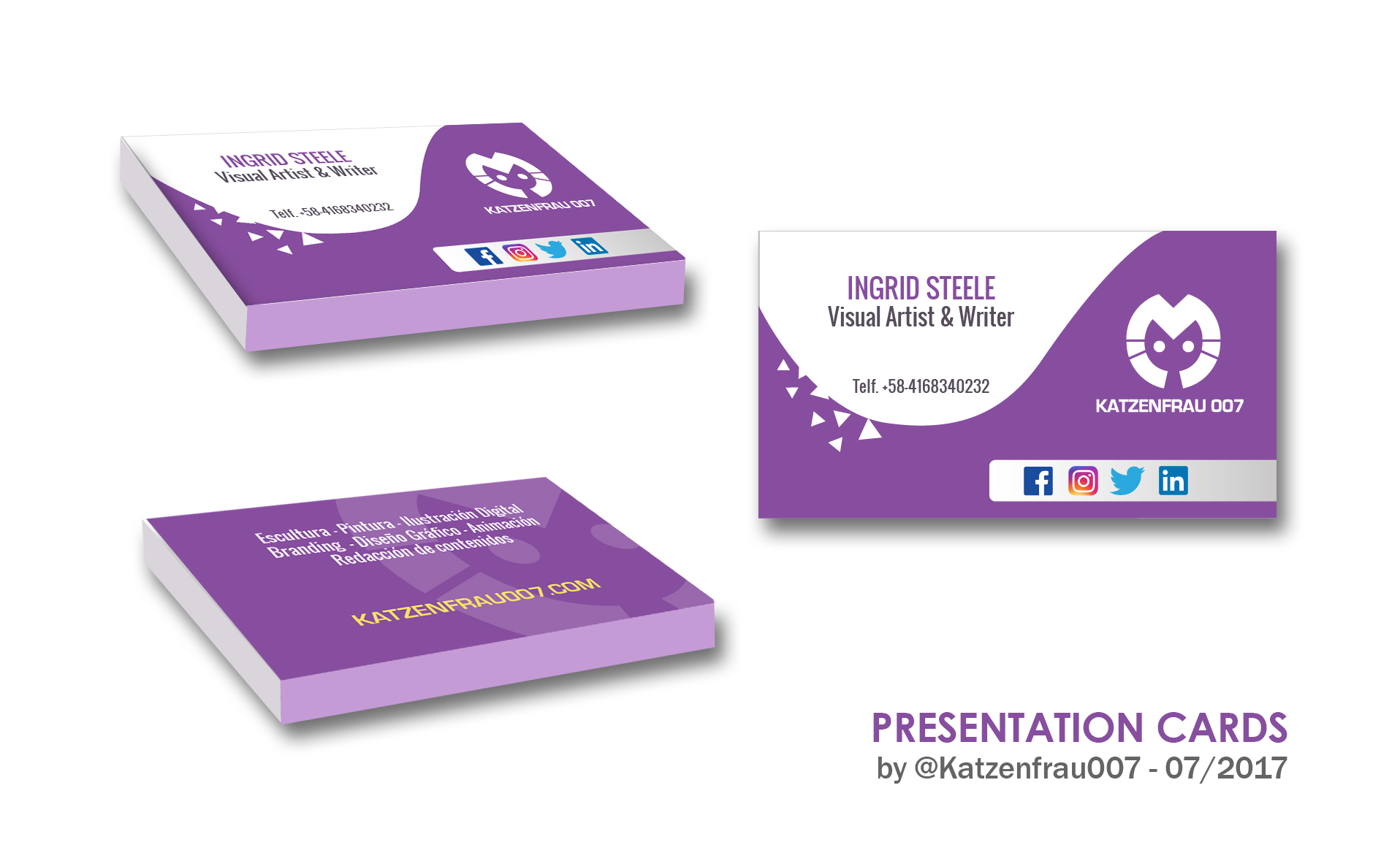 Tarjetas de presentación, presentation cards by Ingrid Alexandra - Ingrid Steele